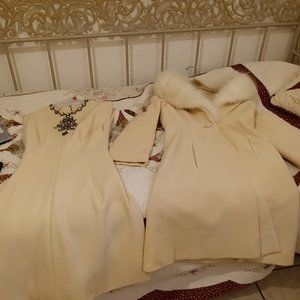 Semi Formal Dress and fur collared coat.